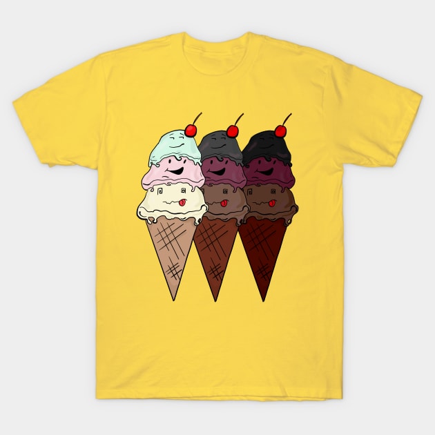 Faces of Ice Cream T-Shirt by Danispolez_illustrations